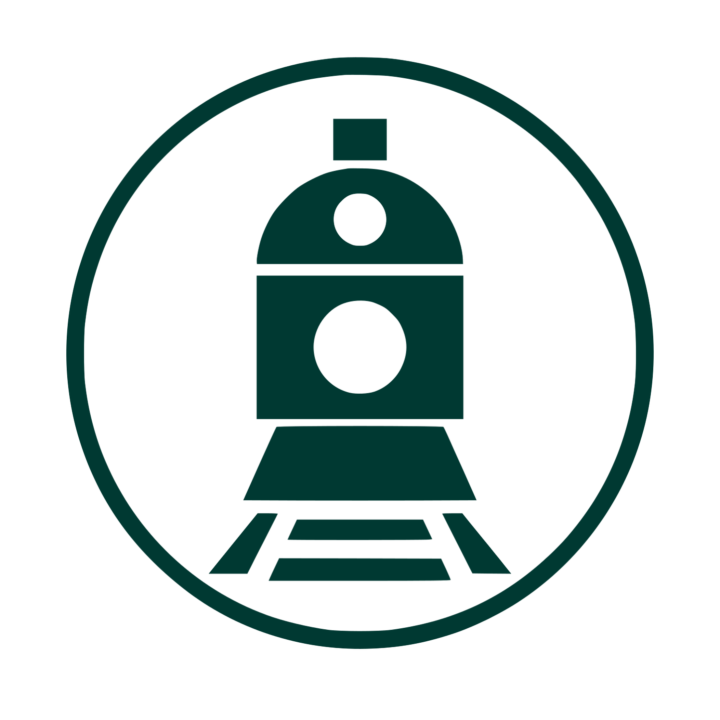 Train Front Circle Logo #003932