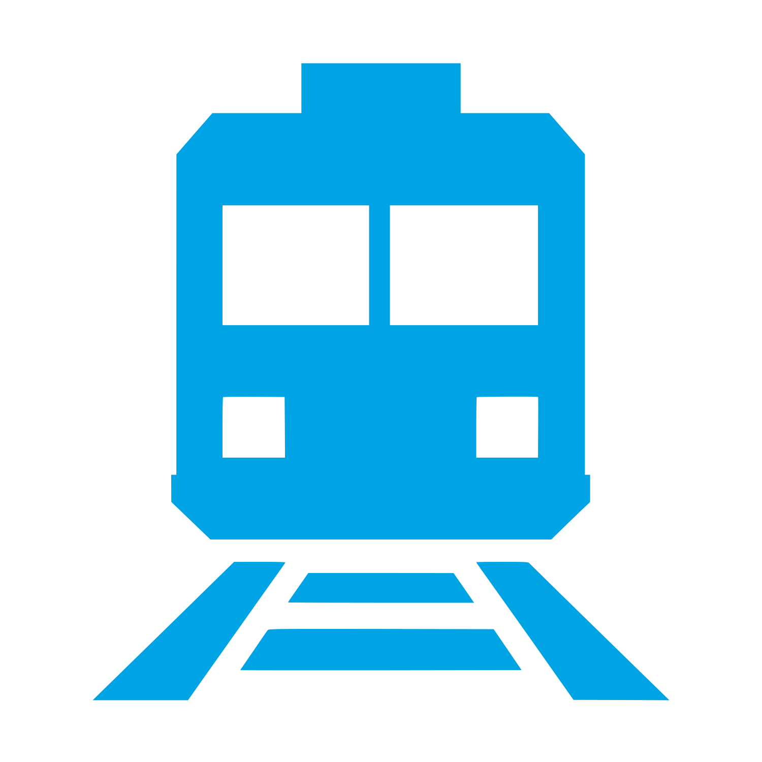 Train Front View Logo #00a3e4
