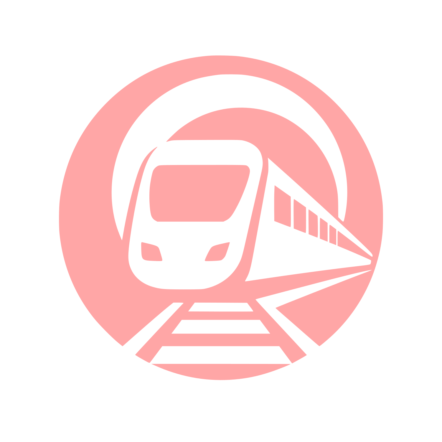 Train Circle Badge Logo #ffa6a6
