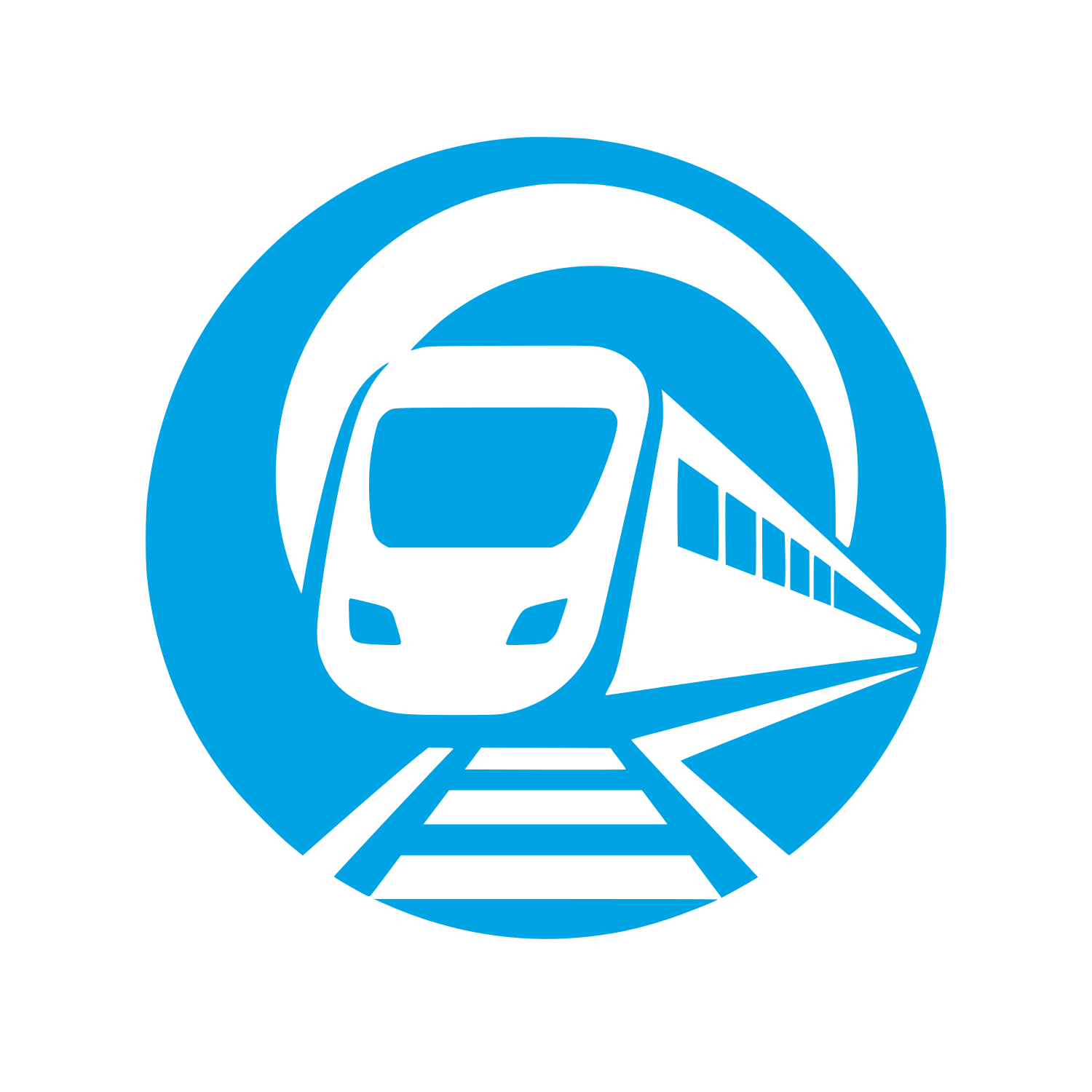 Train Circle Badge Logo #00a3e4
