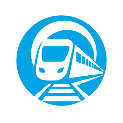 Train Circle Badge Logo #00a3e4