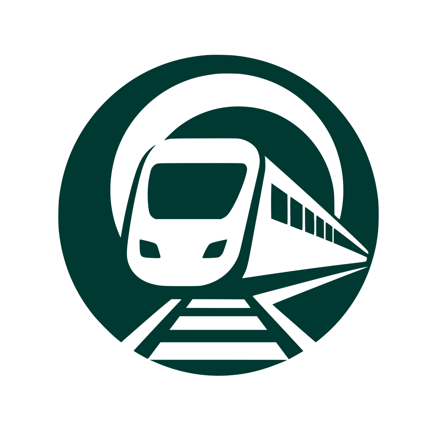 Train Circle Badge Logo #003932