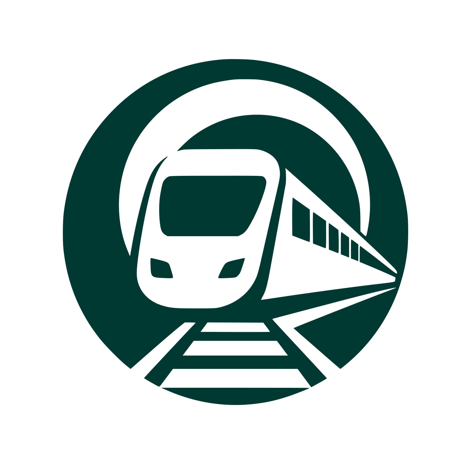Train Circle Badge Logo #003932