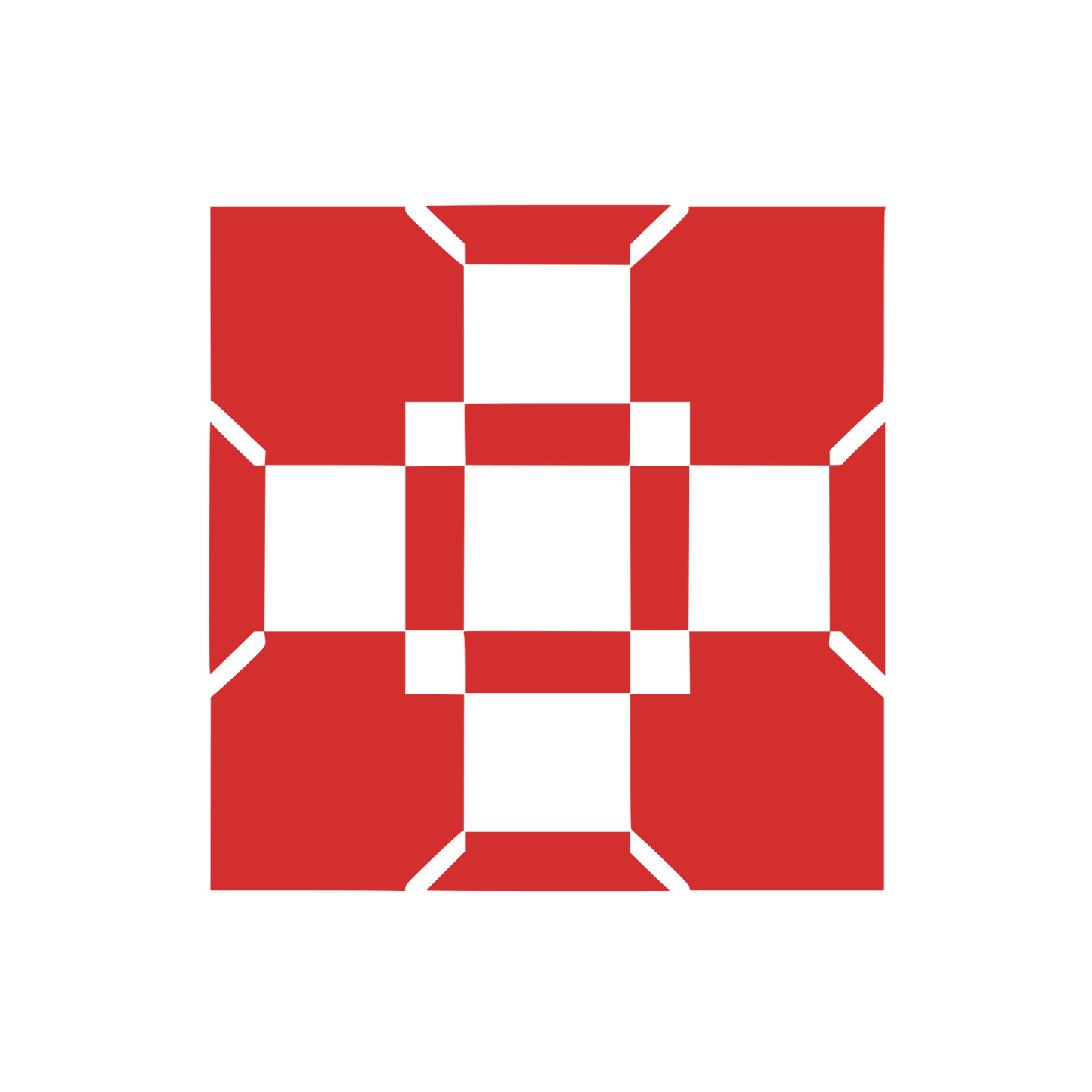 Checkered Cube Logo #D32F2F