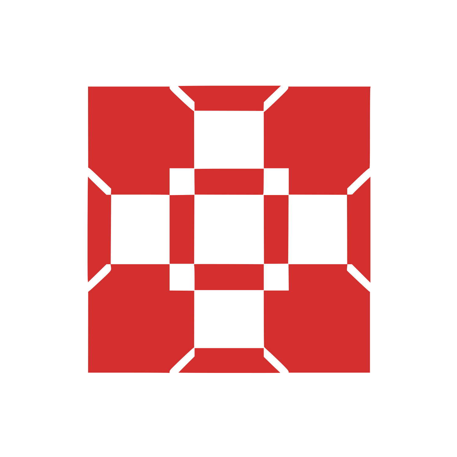 Checkered Cube Logo #D32F2F