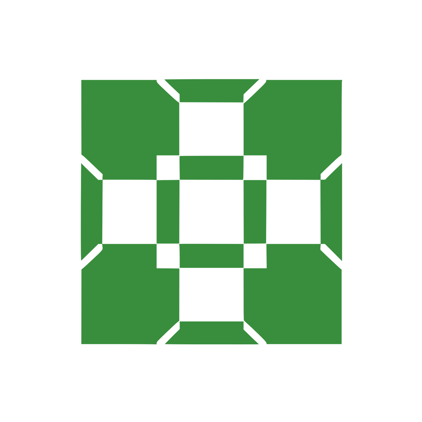 Checkered Cube Logo  #388E3C