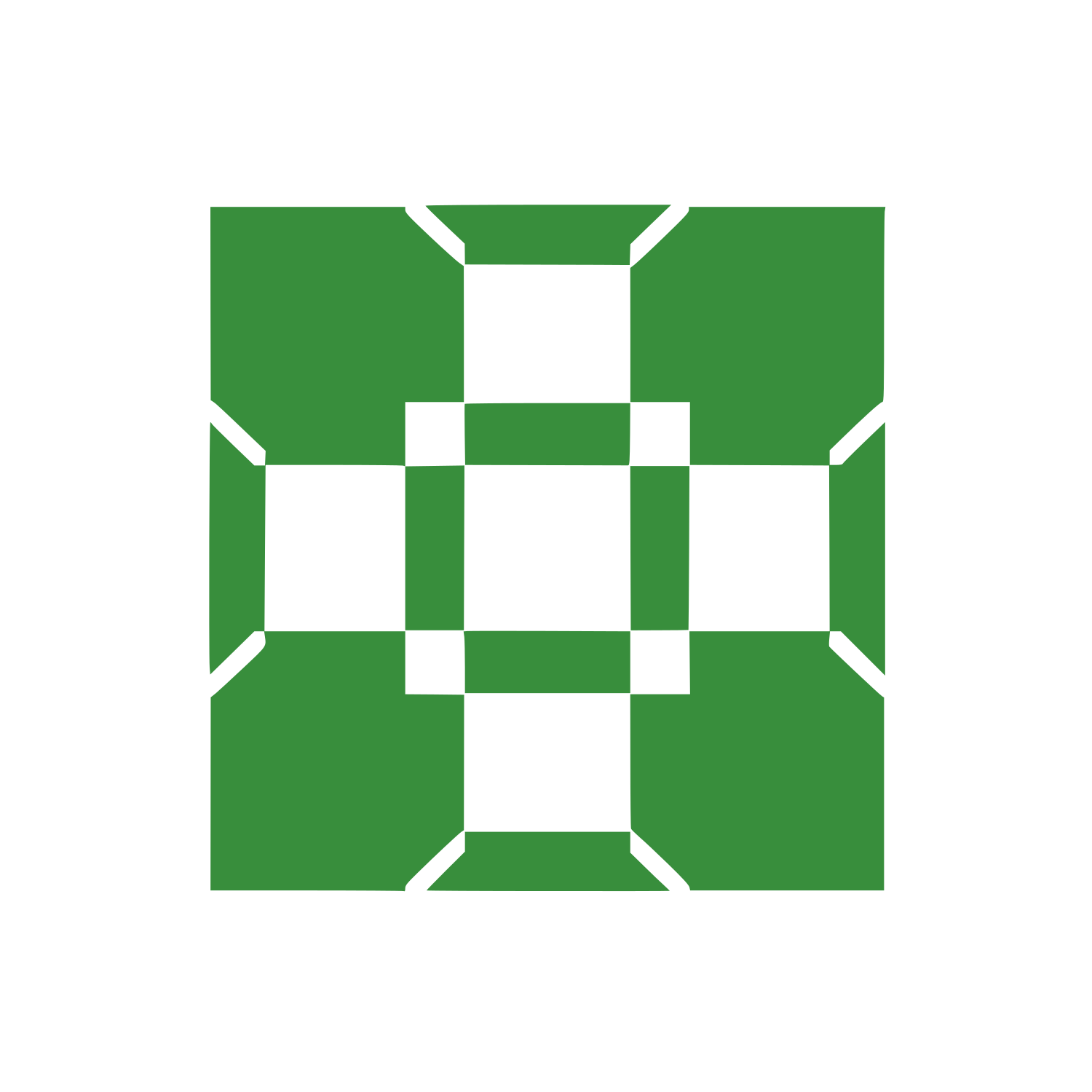 Checkered Cube Logo  #388E3C