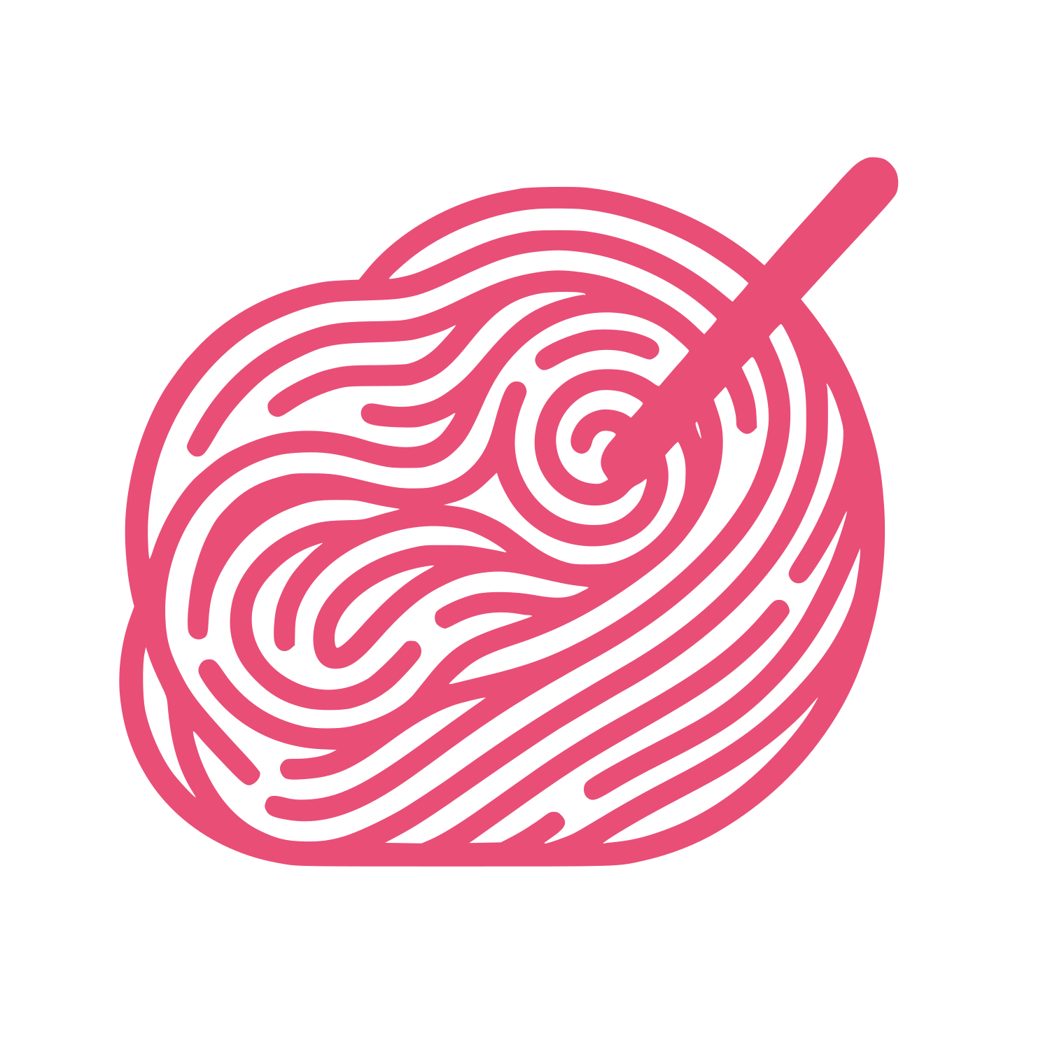 Yarn and Needle Illustration #E94E77