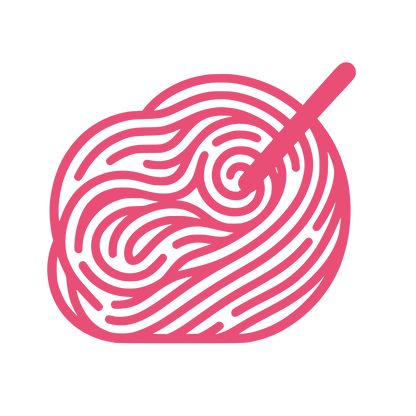 Yarn and Needle Illustration #E94E77