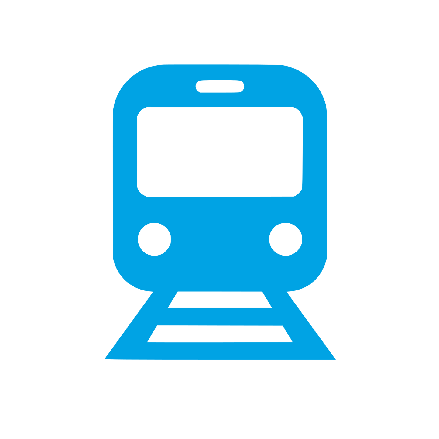 Train Front View Logo #00a3e4