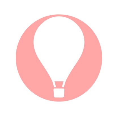 Hot Air Balloon Circle Logo #ffa6a6