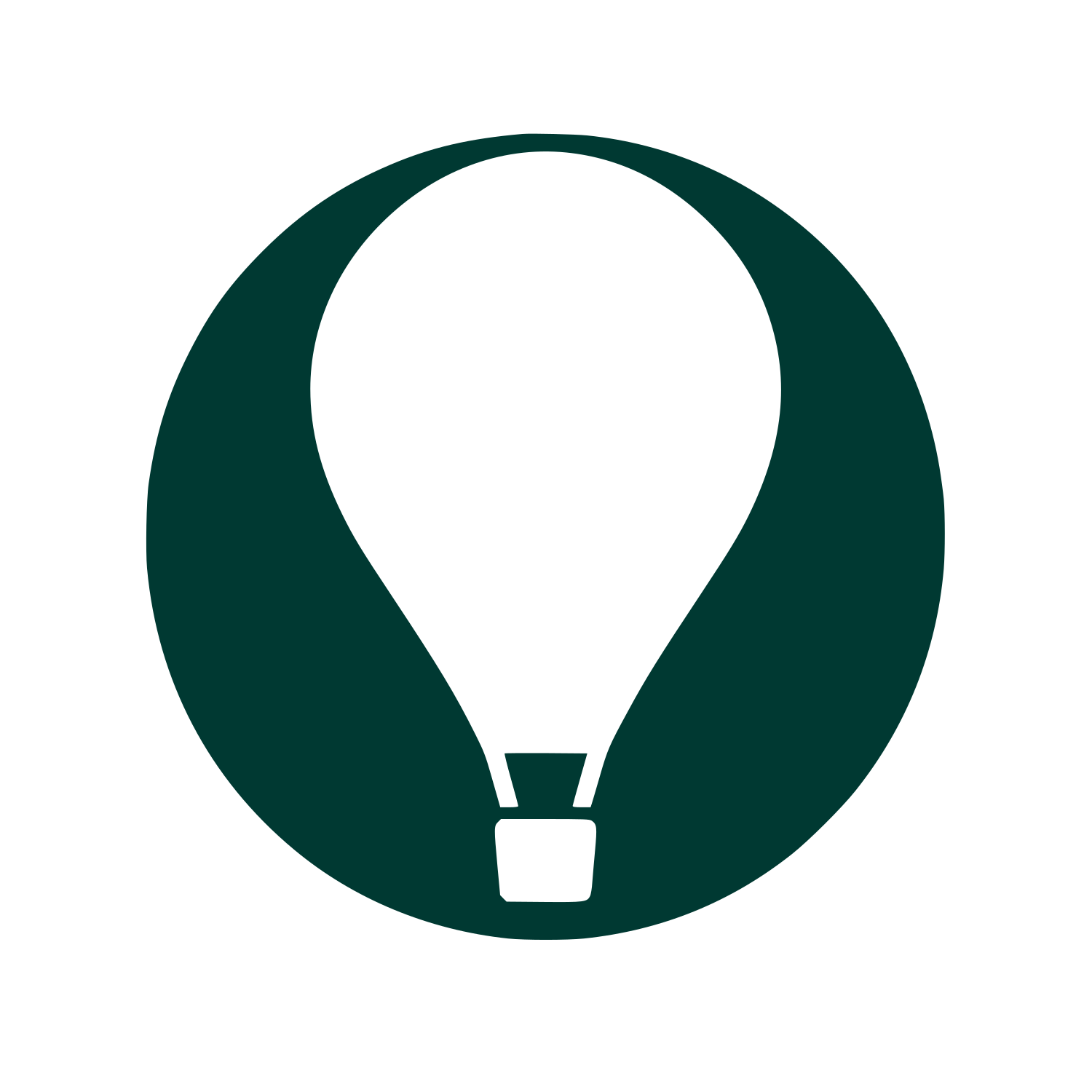 Hot Air Balloon Circle Logo #003932