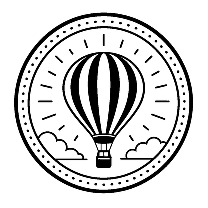 Hot Air Balloon Badge Logo