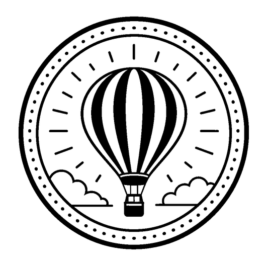 Hot Air Balloon Badge Logo