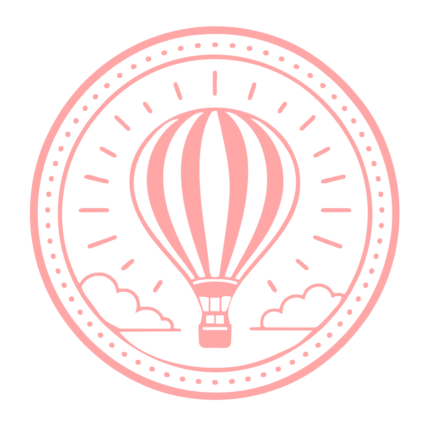 Hot Air Balloon Badge Logo #ffa6a6