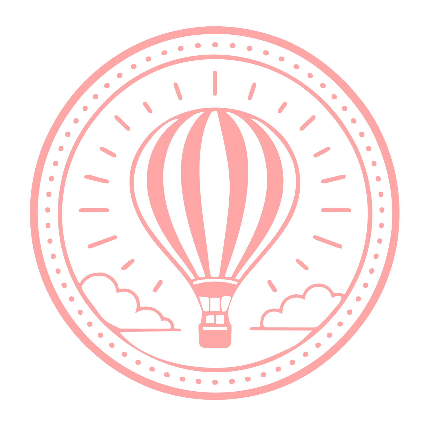 Hot Air Balloon Badge Logo #ffa6a6