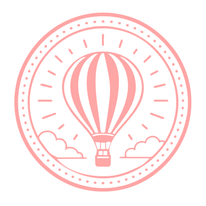 Hot Air Balloon Badge Logo #ffa6a6