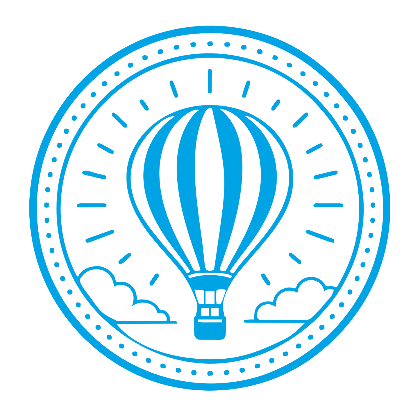 Hot Air Balloon Badge Logo #00a3e4