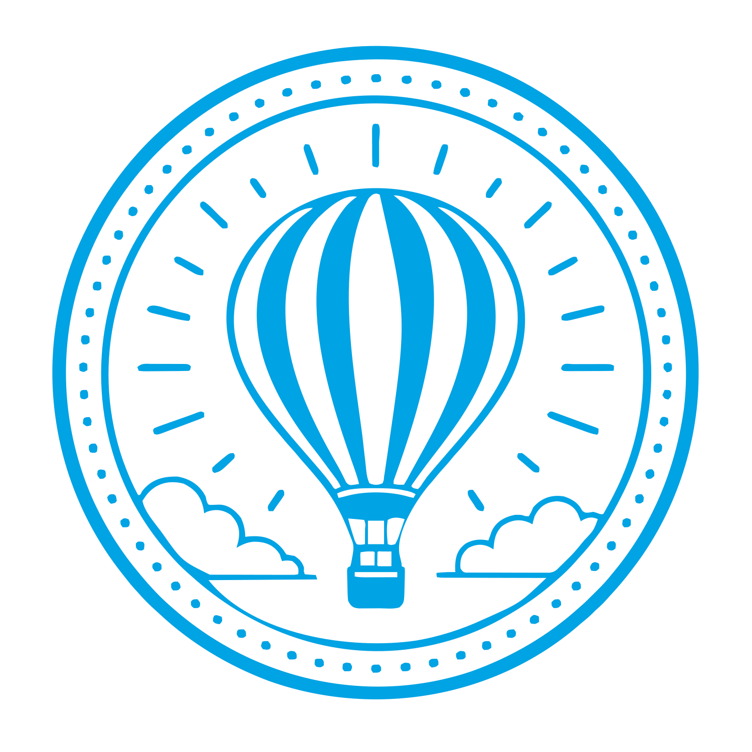 Hot Air Balloon Badge Logo #00a3e4