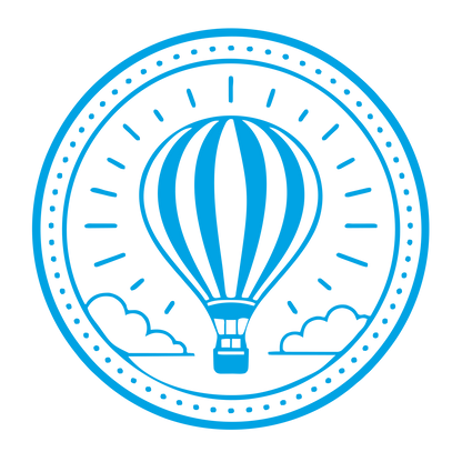 Hot Air Balloon Badge Logo #00a3e4