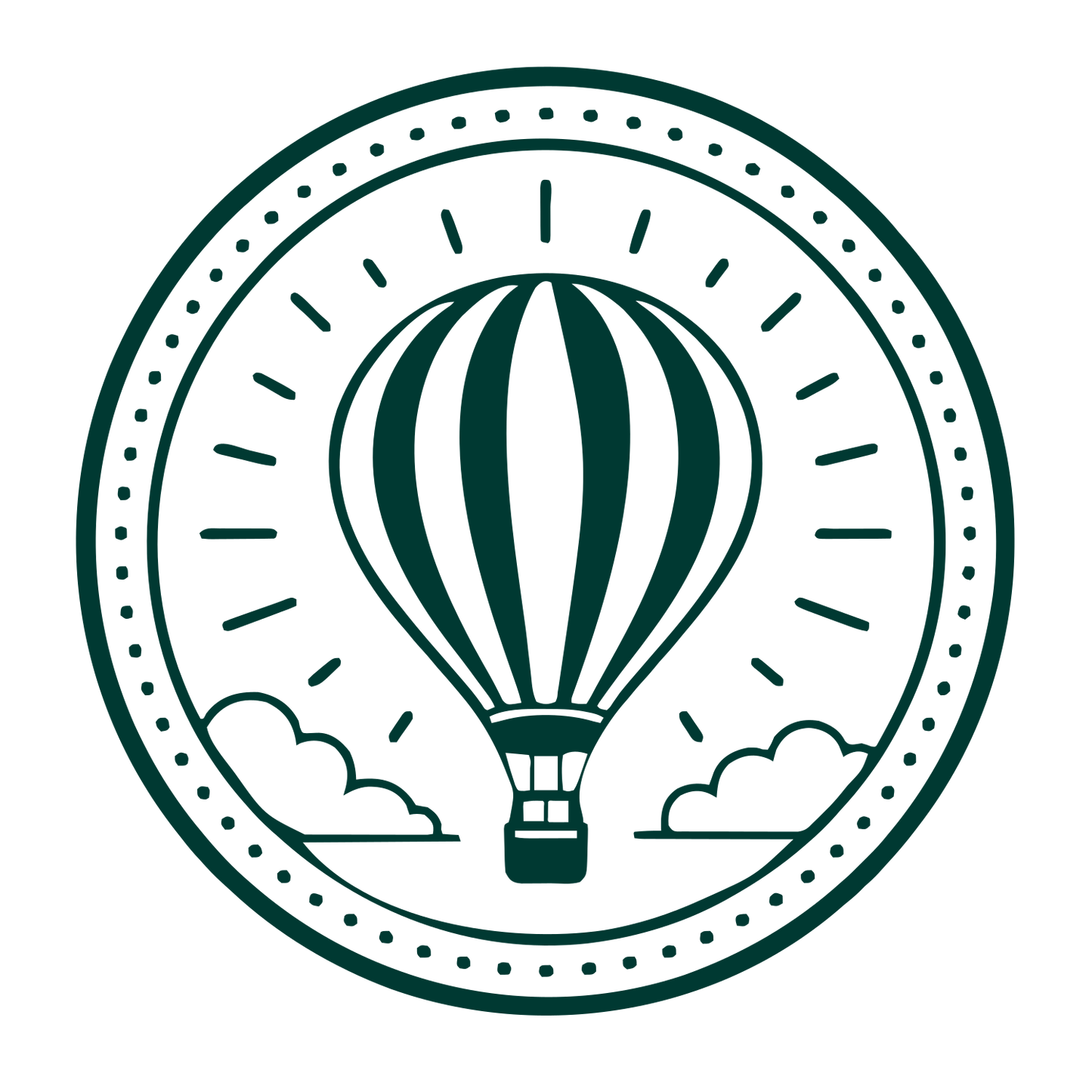 Hot Air Balloon Badge Logo #003932