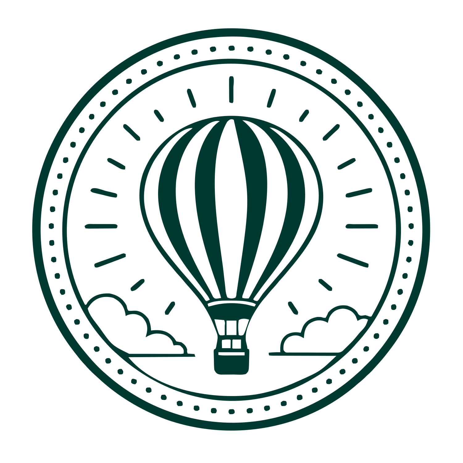 Hot Air Balloon Badge Logo #003932