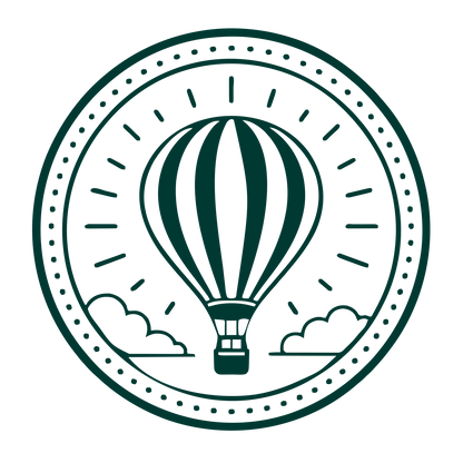 Hot Air Balloon Badge Logo #003932