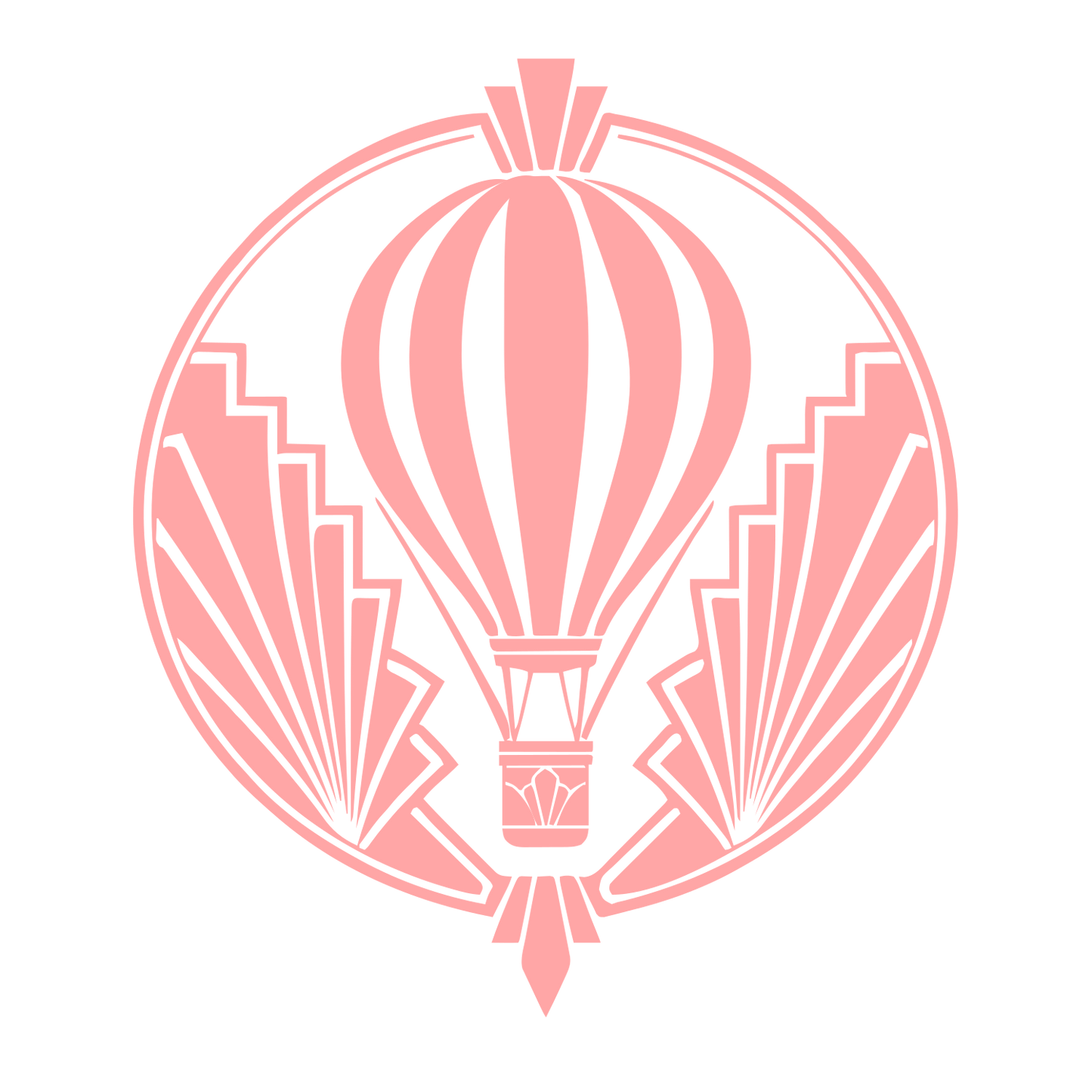 Art Deco Hot Air Balloon Logo #ffa6a6