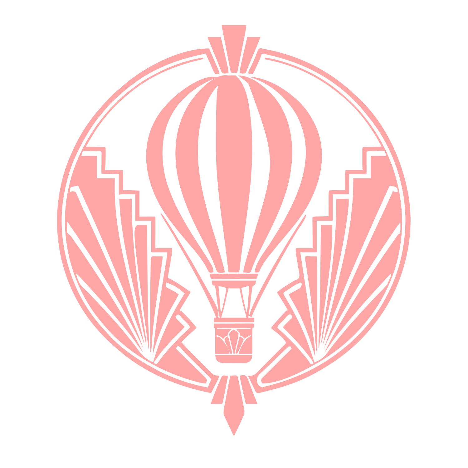 Art Deco Hot Air Balloon Logo #ffa6a6