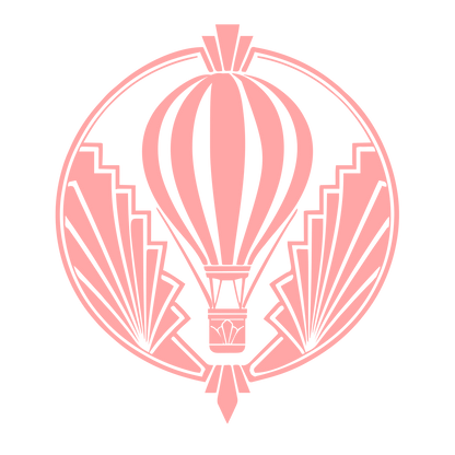 Art Deco Hot Air Balloon Logo #ffa6a6