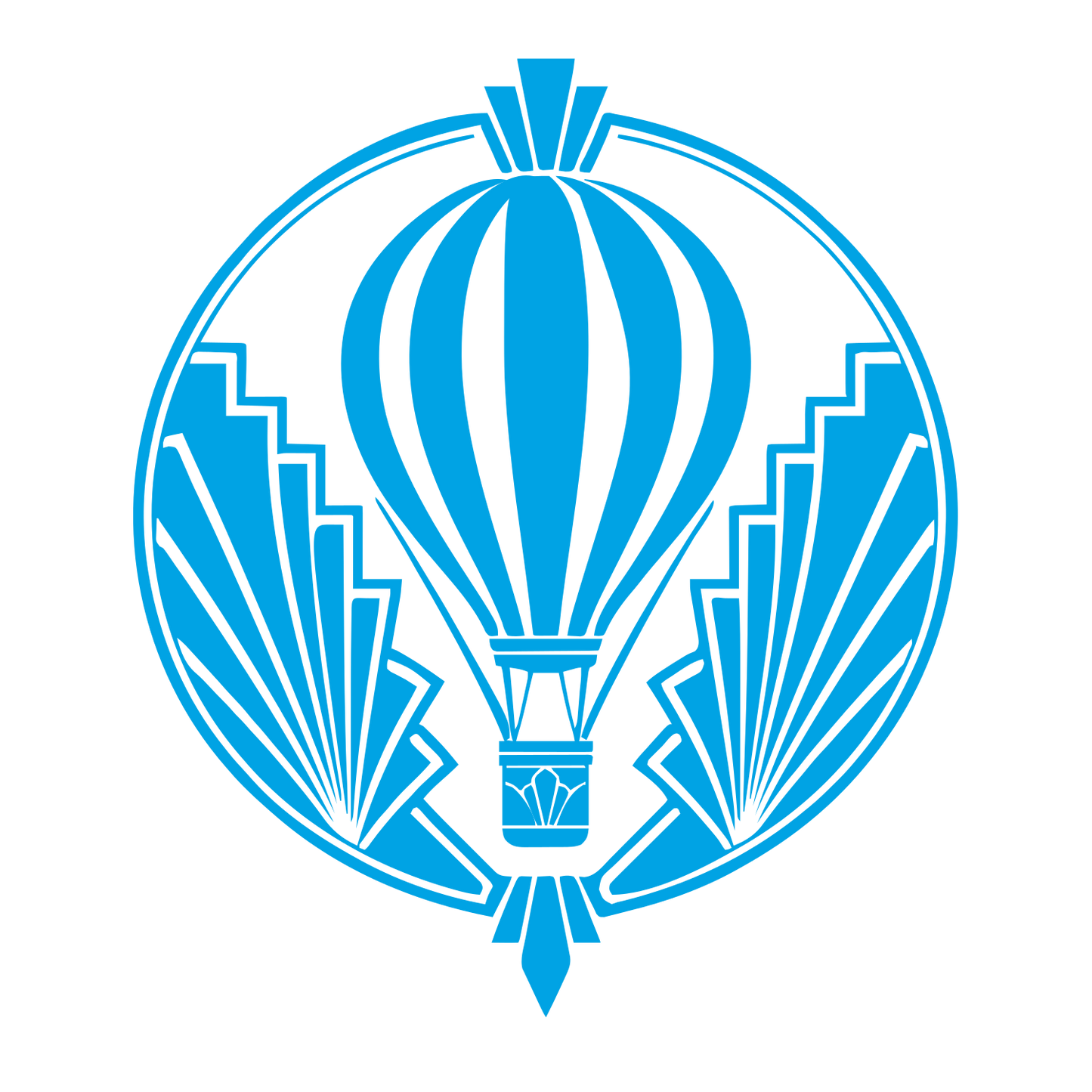 Art Deco Hot Air Balloon Logo #00a3e4