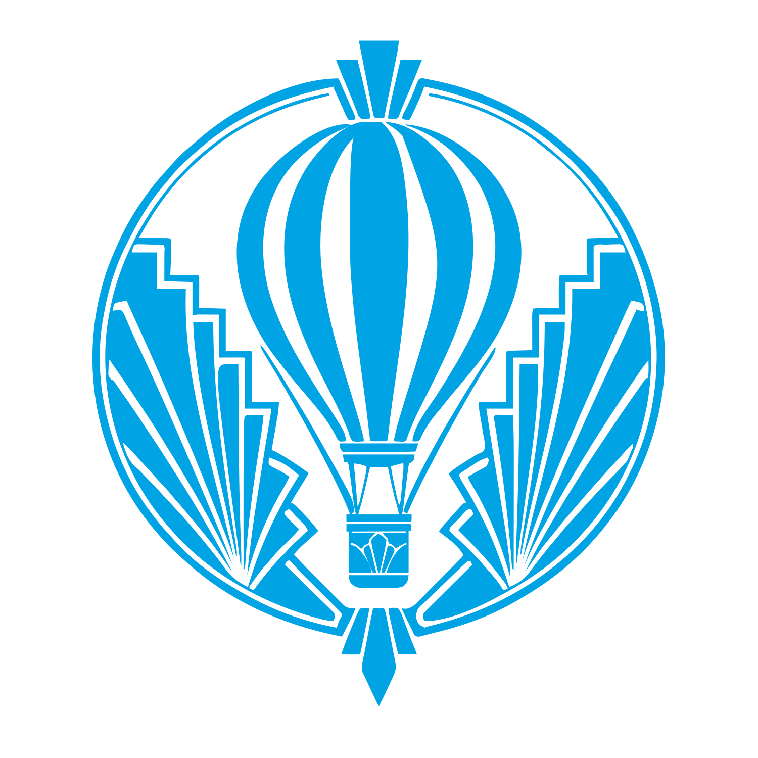 Art Deco Hot Air Balloon Logo #00a3e4