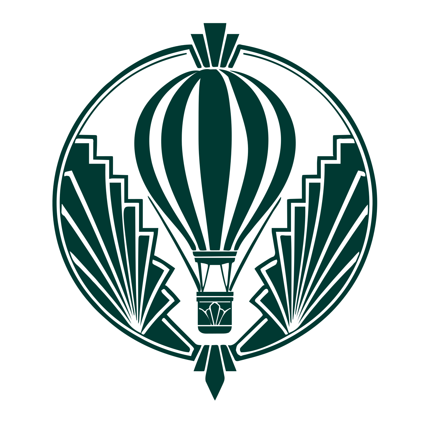 Art Deco Hot Air Balloon Logo #003932