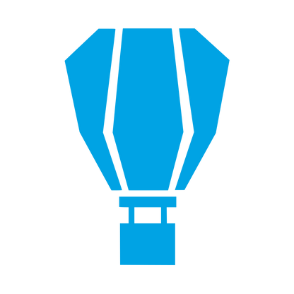 Brutalist Hot Air Balloon Logo #00a3e4
