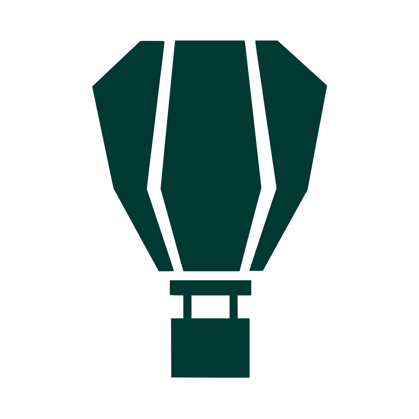 Brutalist Hot Air Balloon Logo #003932