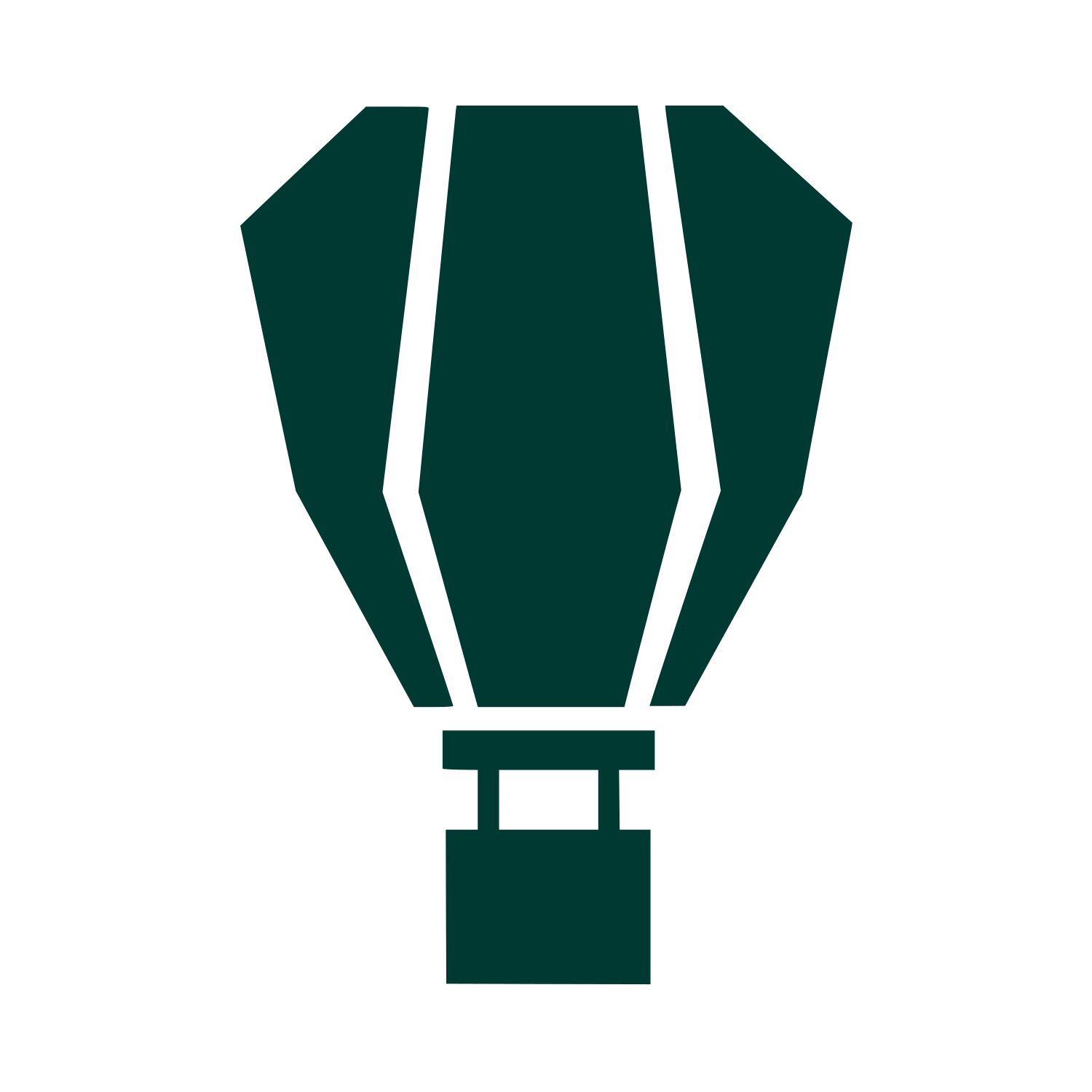 Brutalist Hot Air Balloon Logo #003932