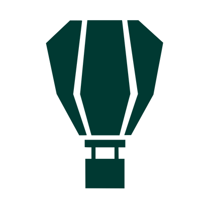 Brutalist Hot Air Balloon Logo #003932