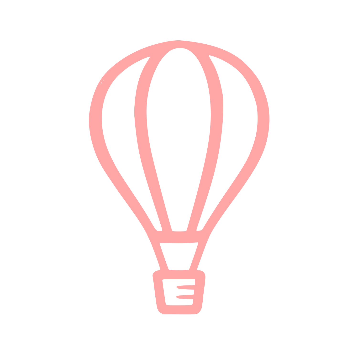 Hand-Drawn Hot Air Balloon Logo #ffa6a6