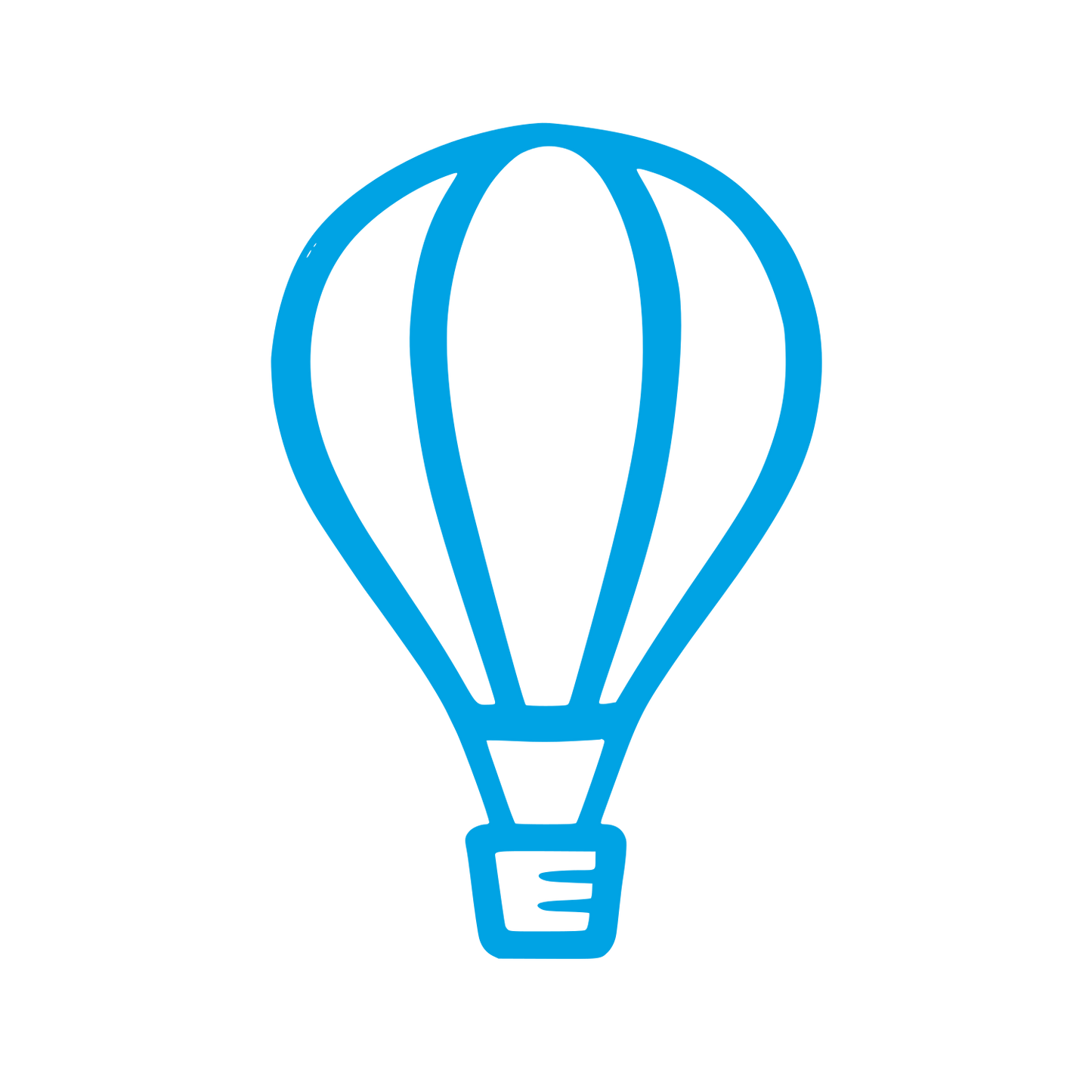 Hand-Drawn Hot Air Balloon Logo #00a3e4