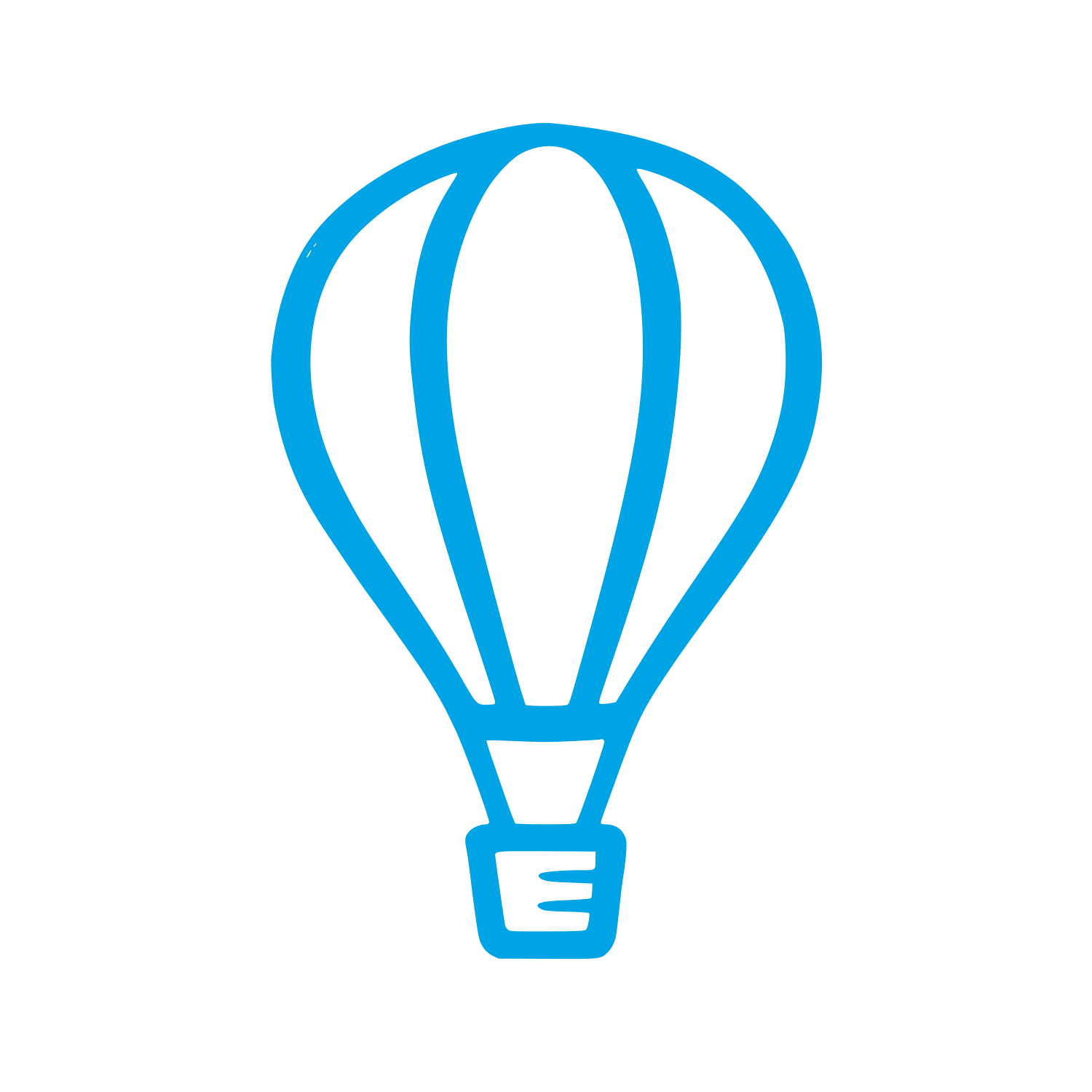 Hand-Drawn Hot Air Balloon Logo #00a3e4