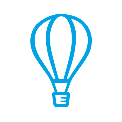 Hand-Drawn Hot Air Balloon Logo #00a3e4