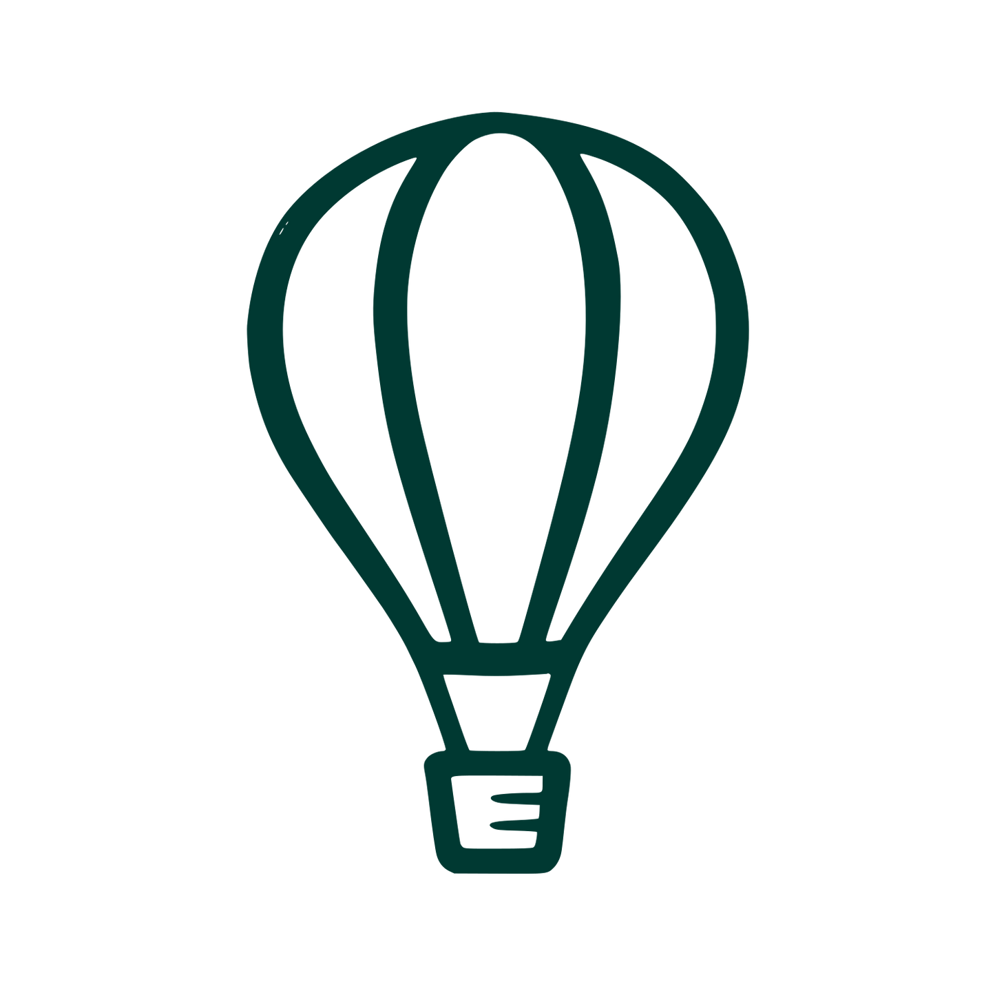 Hand-Drawn Hot Air Balloon Logo #003932
