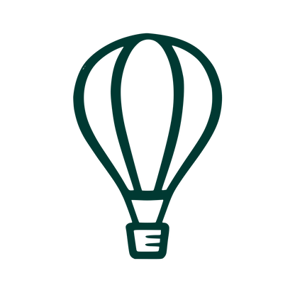 Hand-Drawn Hot Air Balloon Logo #003932