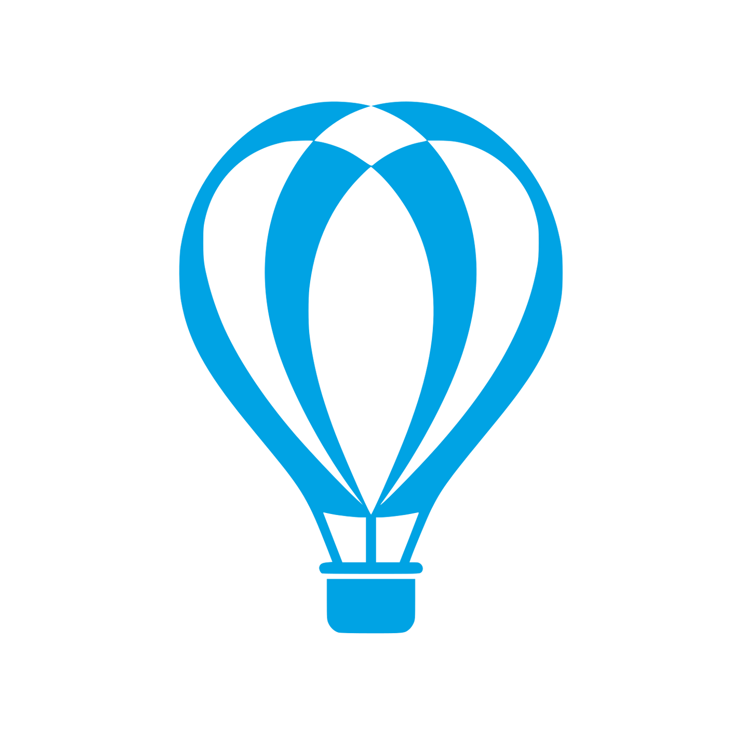 Hot Air Balloon Overlap Logo #00a3e4