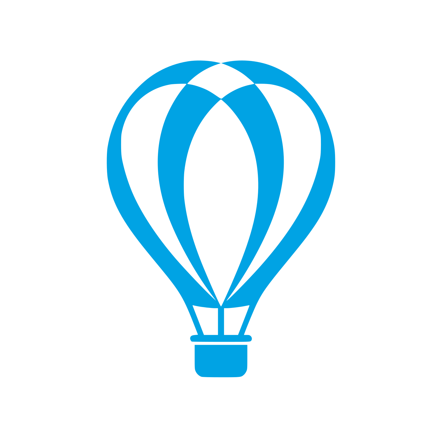 Hot Air Balloon Overlap Logo #00a3e4