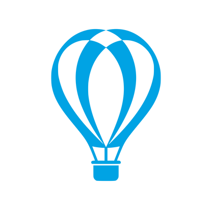 Hot Air Balloon Overlap Logo #00a3e4