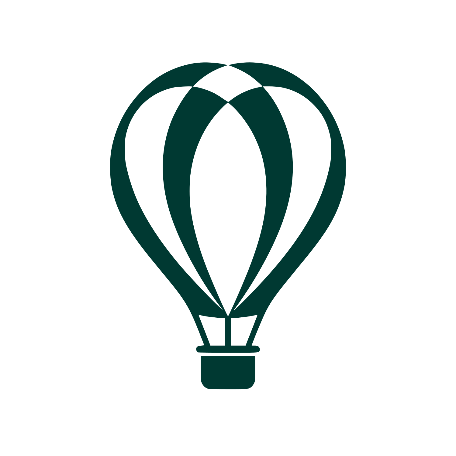 Hot Air Balloon Overlap Logo #003932