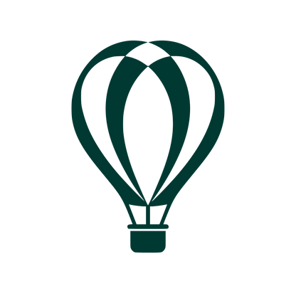 Hot Air Balloon Overlap Logo #003932