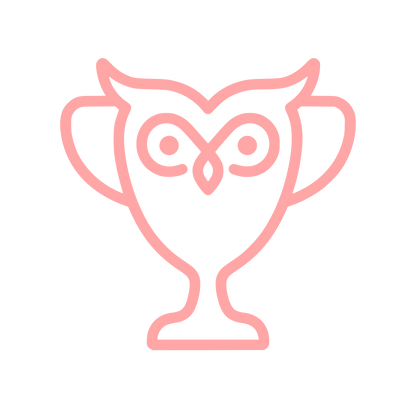 Owl Trophy Cup Logo #ffa6a6