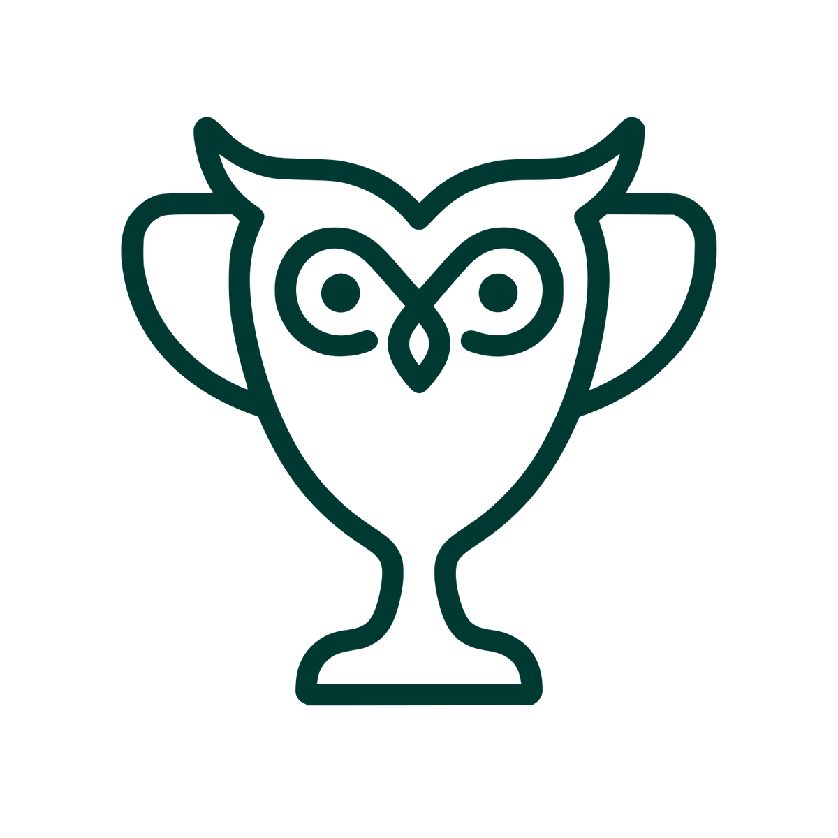 Owl Trophy Cup Logo #003932